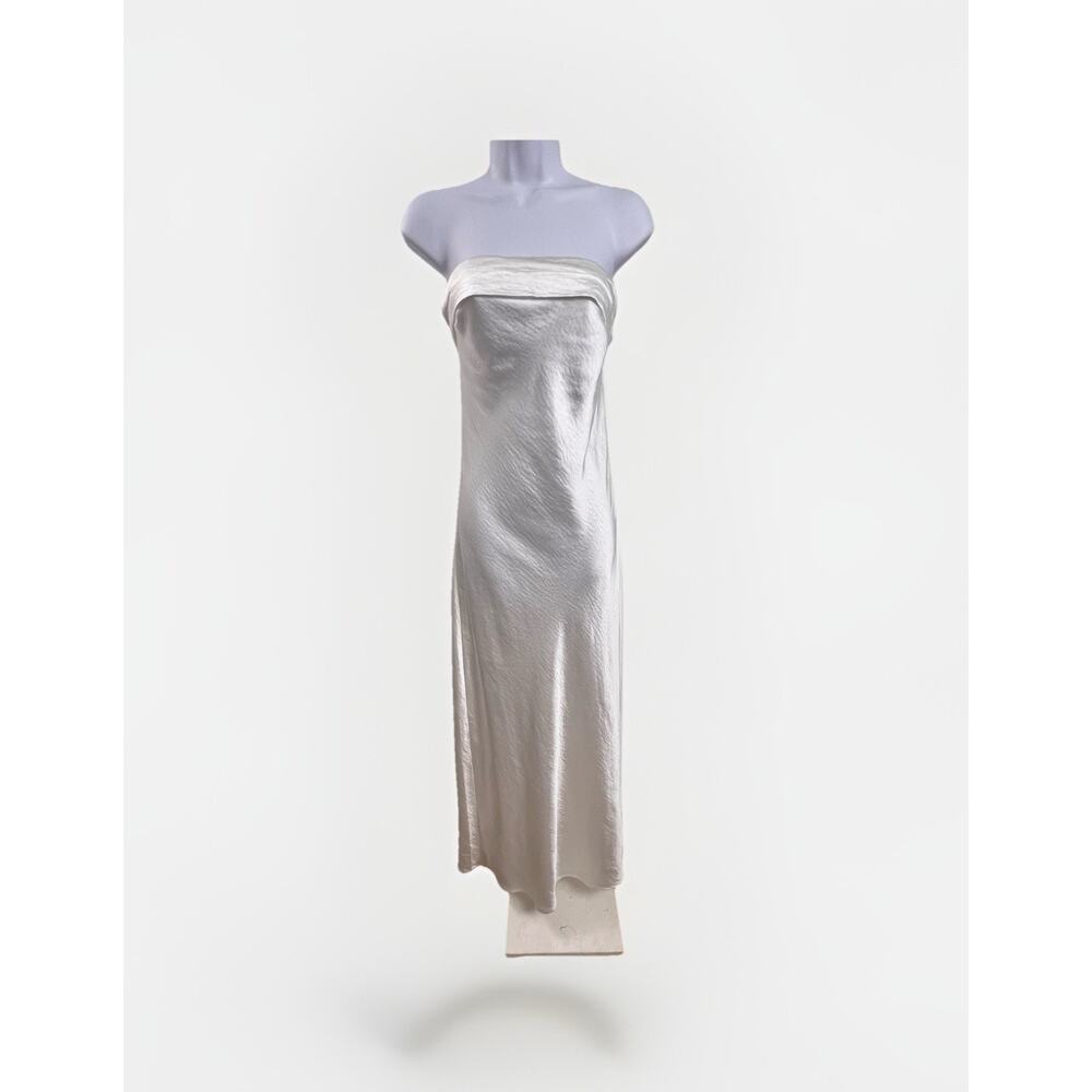 Realtix White backless Dress Party Wedding White Long Dress Size L